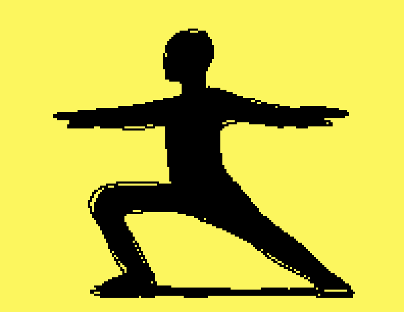 Figure doing yoga